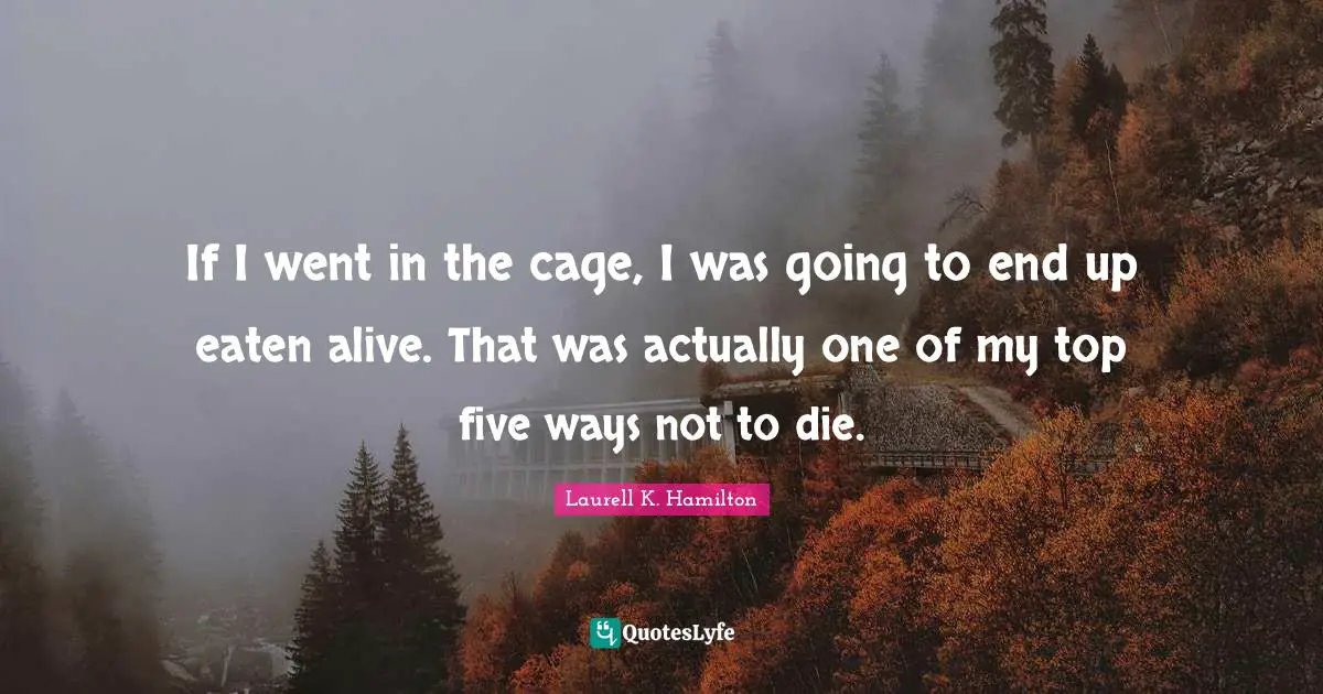 If I went in the cage, I was going to end up eaten alive. That was actually one of my top five ways not to die.