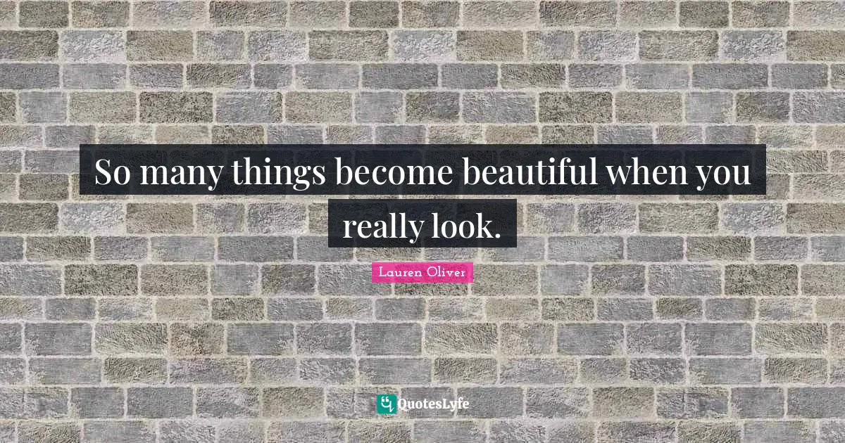 So many things become beautiful when you really look.