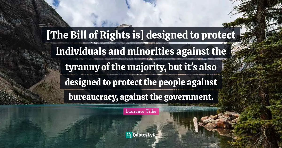 Bureaucracy Quotes: "[The Bill of Rights is] designed to protect individuals and minorities against the tyranny of the majority, but it's also designed to protect the people against bureaucracy, against the government."
