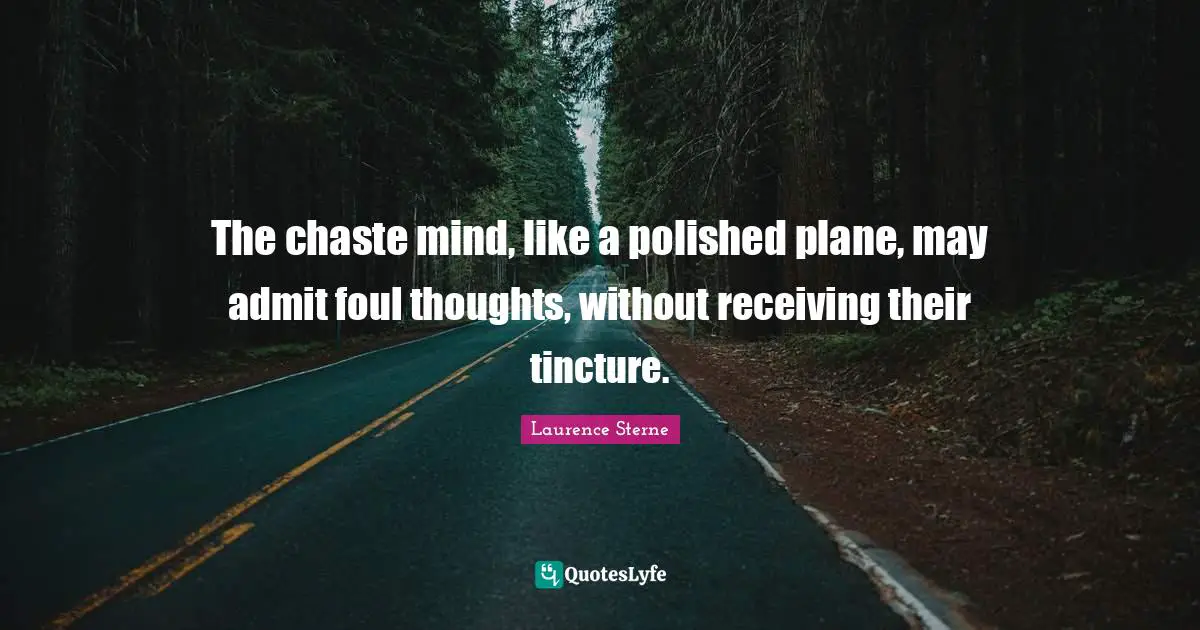 The chaste mind, like a polished plane, may admit foul thoughts, without receiving their tincture.