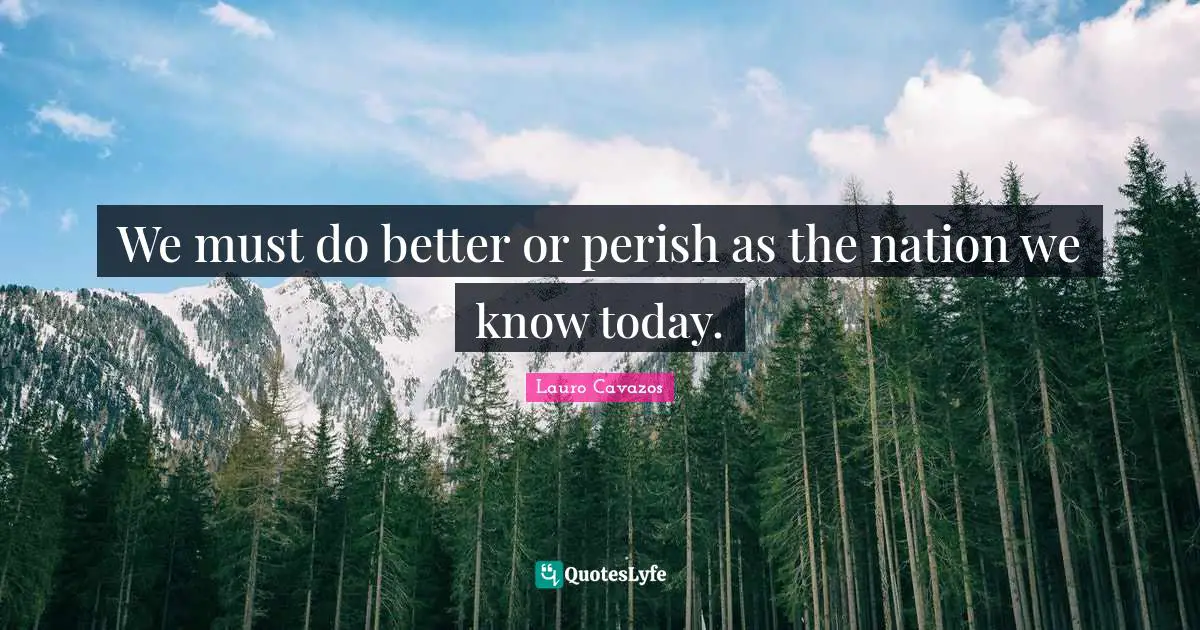 We must do better or perish as the nation we know today.