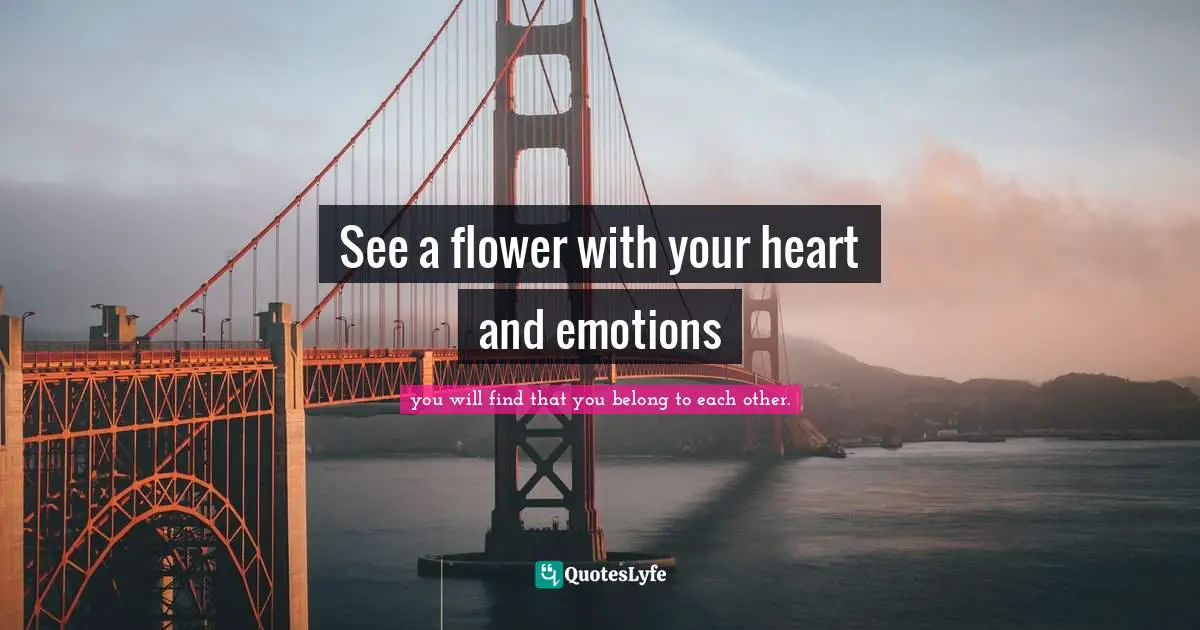 See a flower with your heart and emotions