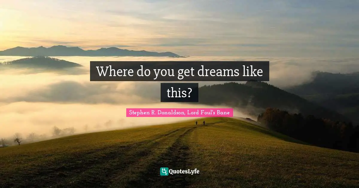 Where do you get dreams like this?