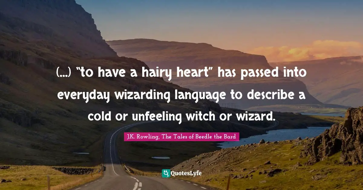 (...) “to have a hairy heart” has passed into everyday wizarding language to describe a cold or unfeeling witch or wizard.