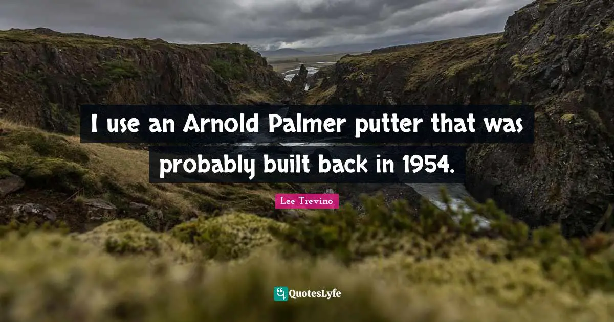 I use an Arnold Palmer putter that was probably built back in 1954.