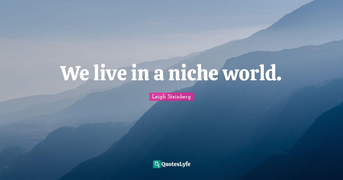 We live in a niche world.