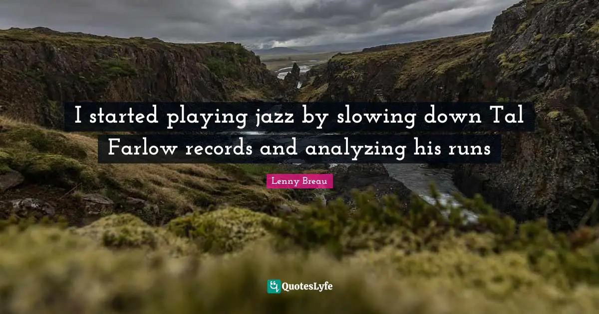 Slowing Quotes: "I started playing jazz by slowing down Tal Farlow records and analyzing his runs"