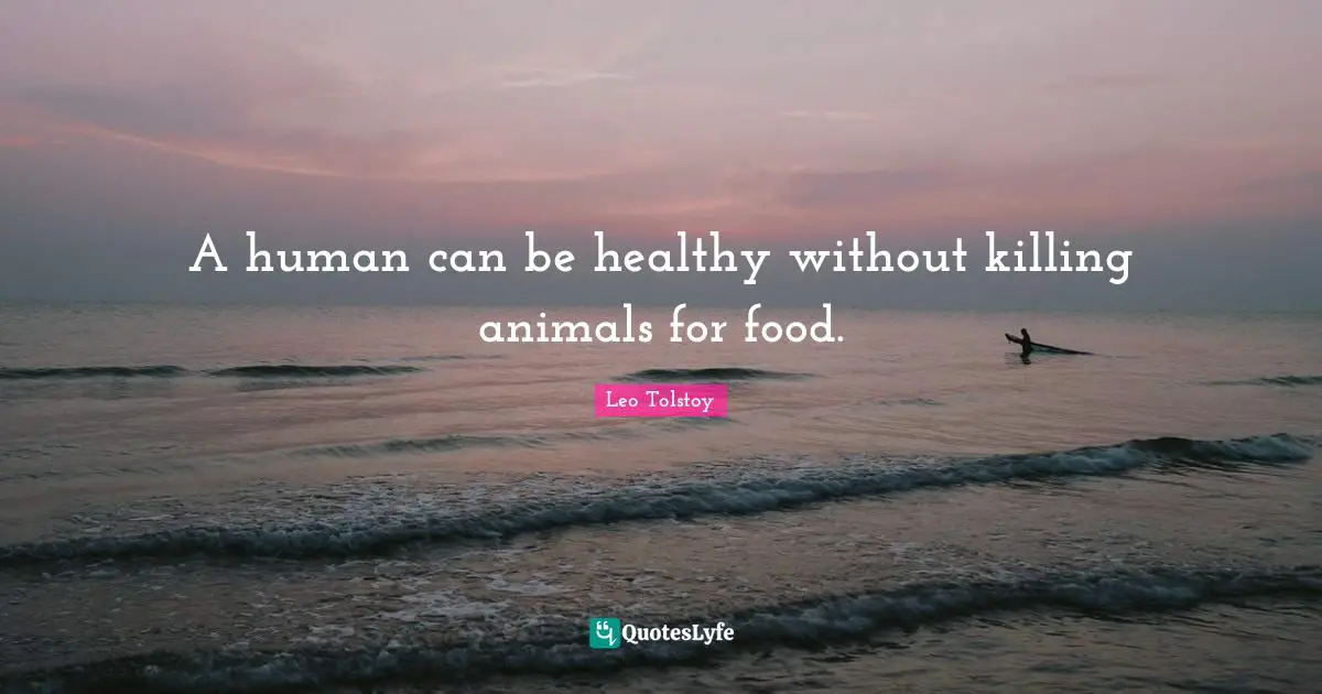 A human can be healthy without killing animals for food.