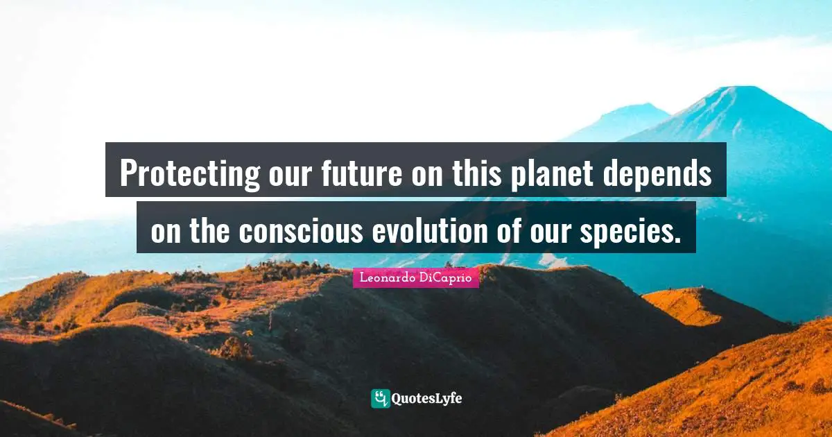 Protecting our future on this planet depends on the conscious evolution of our species.