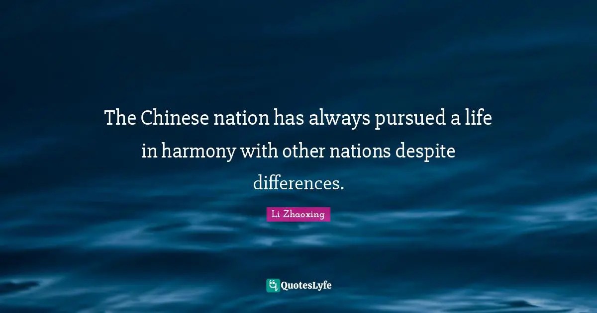 The Chinese nation has always pursued a life in harmony with other nations despite differences.