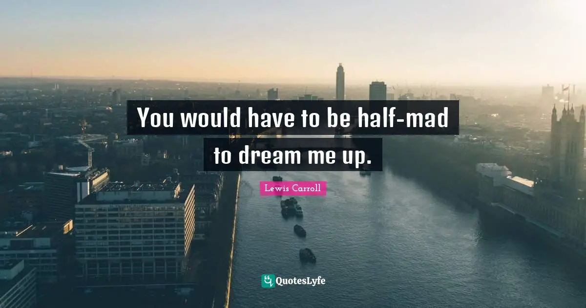 You would have to be half-mad to dream me up.