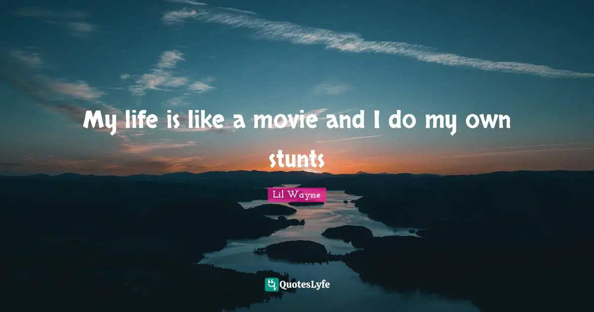 My life is like a movie and I do my own stunts