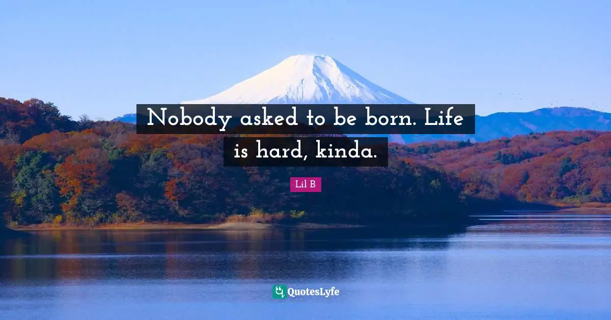 Life Is Hard Quotes: "Nobody asked to be born. Life is hard, kinda."