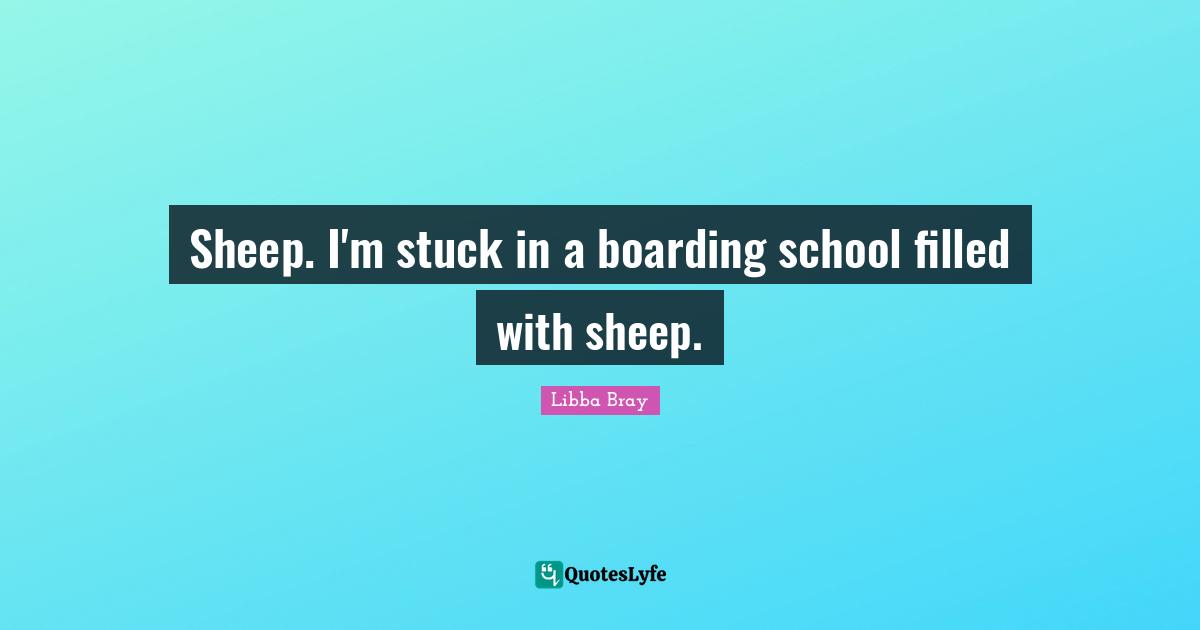 Sheep. I'm stuck in a boarding school filled with sheep.