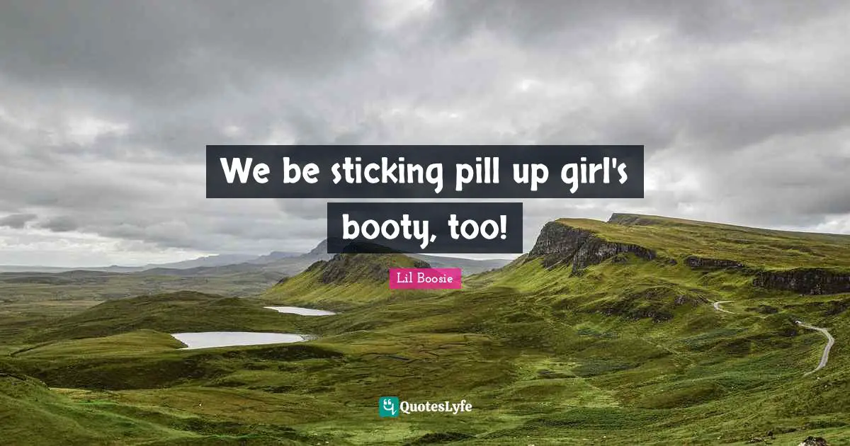 Lil Boosie Quotes: "We be sticking pill up girl's booty, too!"