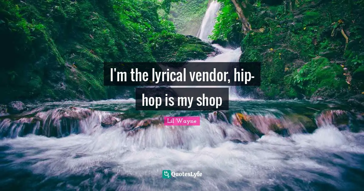 I'm the lyrical vendor, hip-hop is my shop