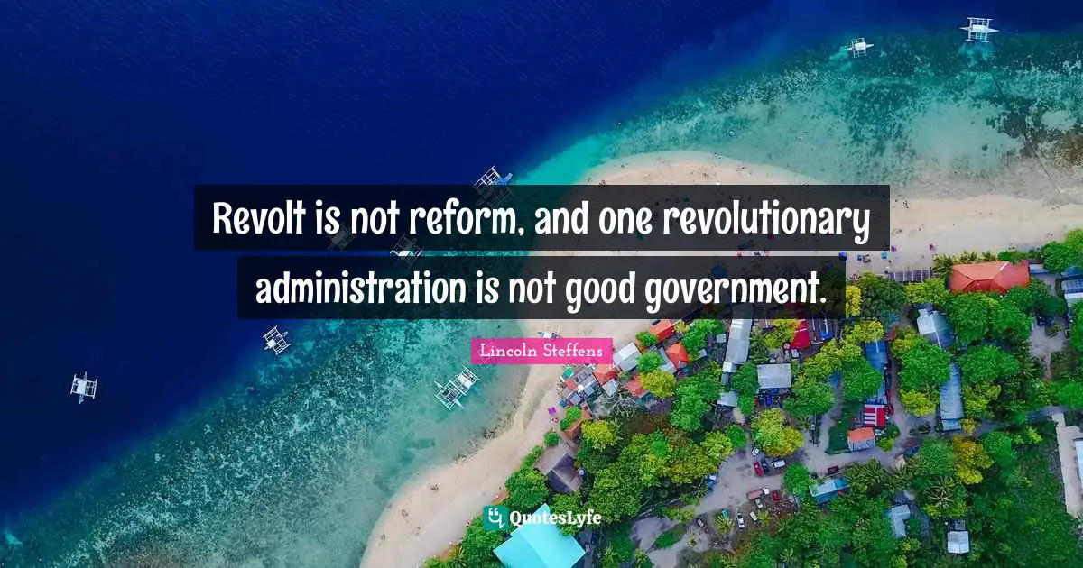 Revolt Quotes: "Revolt is not reform, and one revolutionary administration is not good government."