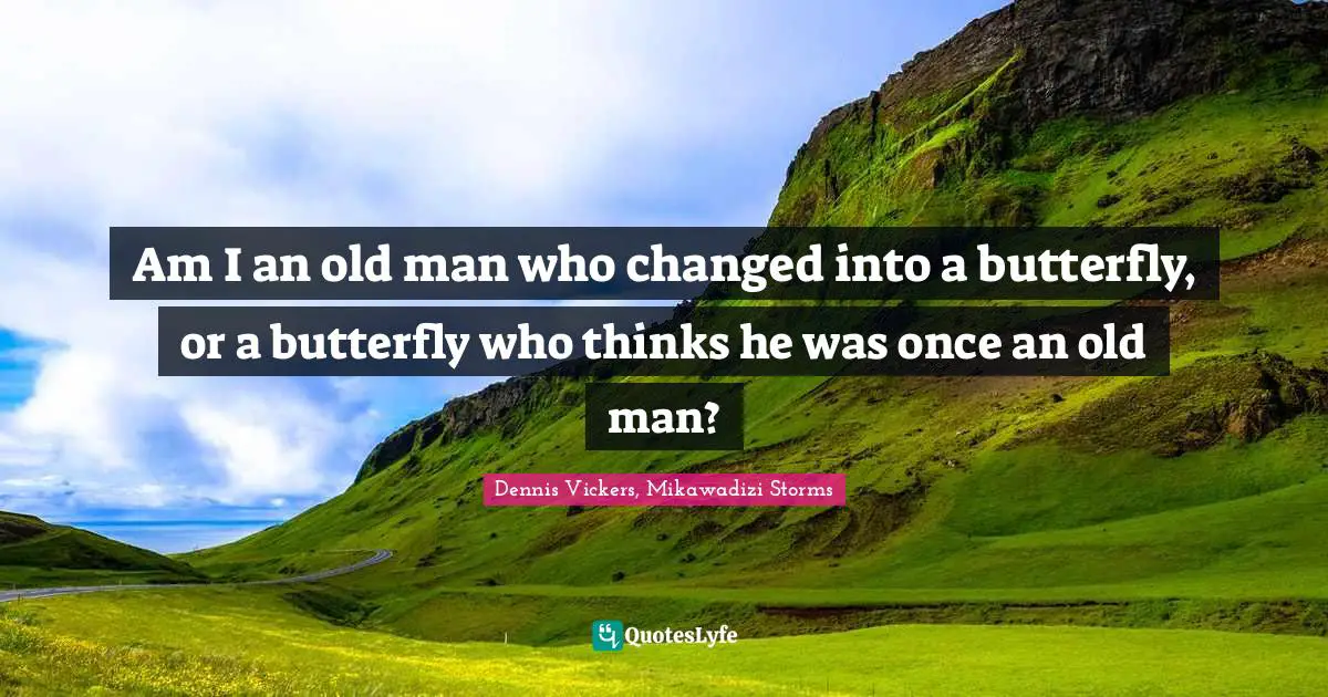 Am I an old man who changed into a butterfly, or a butterfly who thinks he was once an old man?