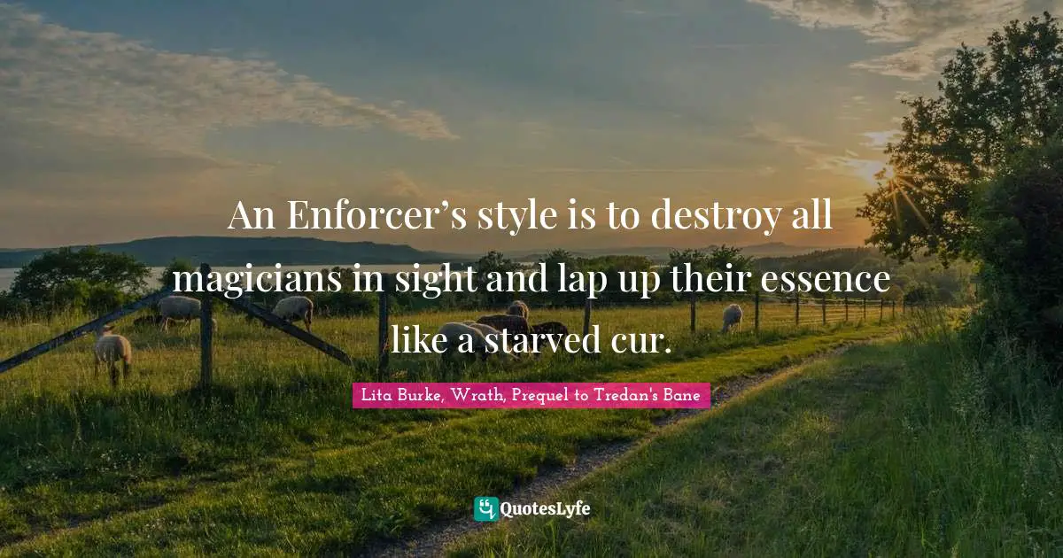 An Enforcer’s style is to destroy all magicians in sight and lap up their essence like a starved cur.