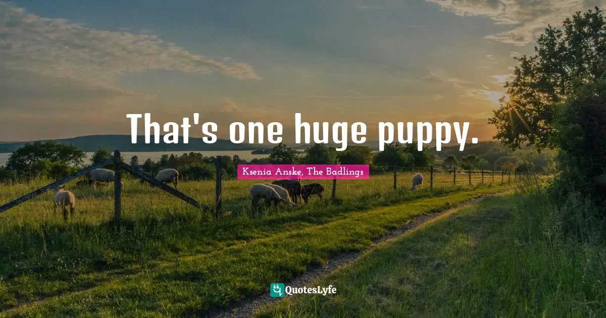 That's one huge puppy.