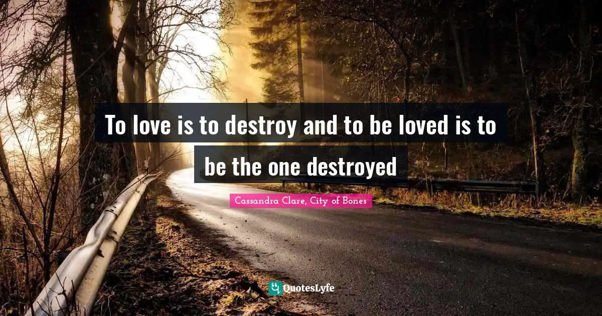 To love is to destroy and to be loved is to be the one destroyed