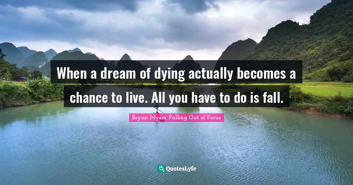 When a dream of dying actually becomes a chance to live. All you have to do is fall.
