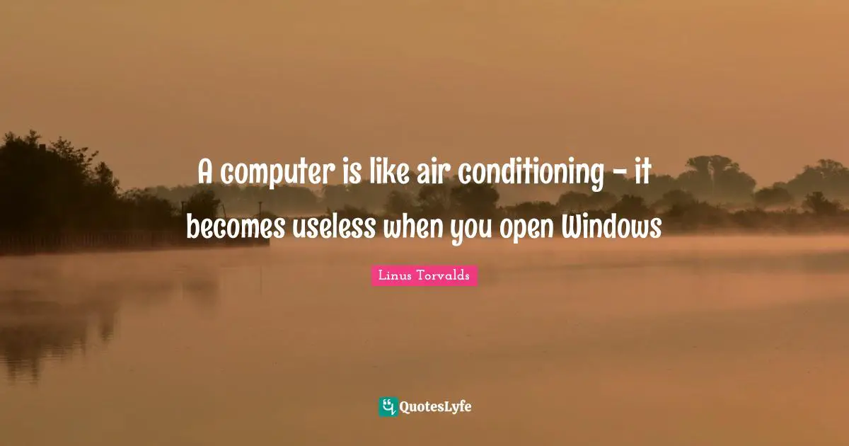 Air Quotes: "A computer is like air conditioning - it becomes useless when you open Windows"