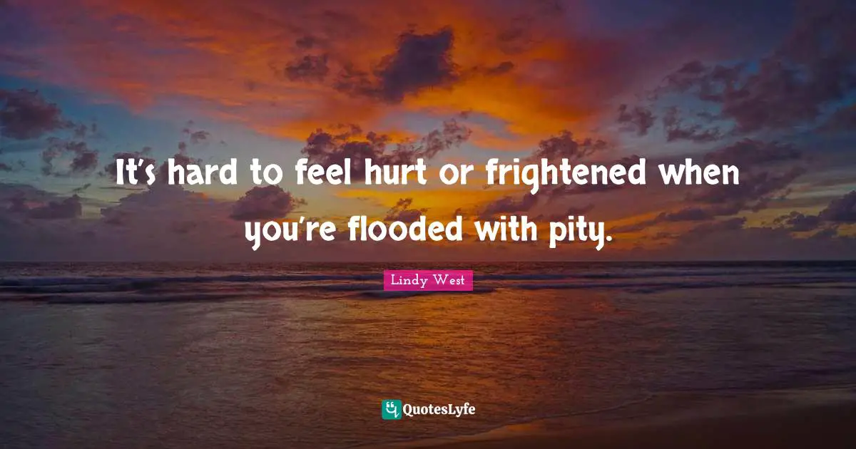 It’s hard to feel hurt or frightened when you’re flooded with pity.