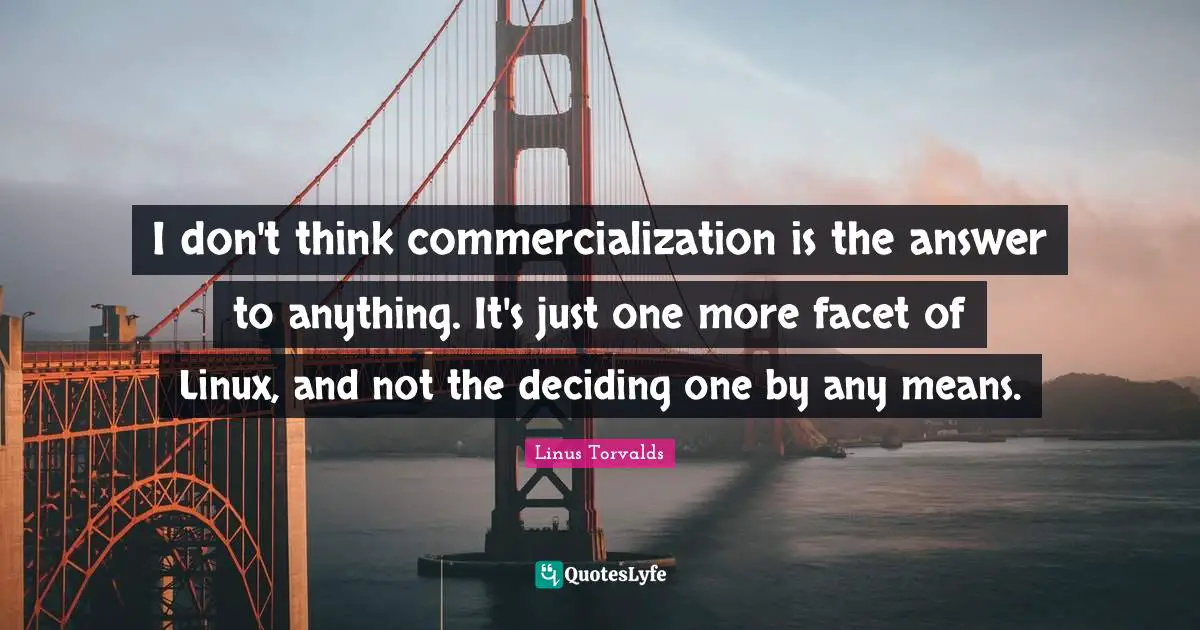 I don't think commercialization is the answer to anything. It's just one more facet of Linux, and not the deciding one by any means.