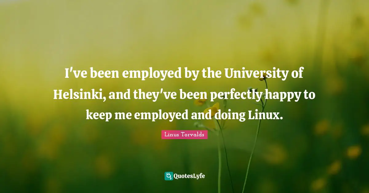 I've been employed by the University of Helsinki, and they've been perfectly happy to keep me employed and doing Linux.