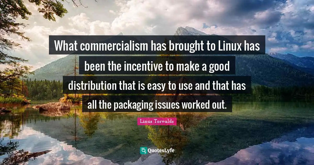 What commercialism has brought to Linux has been the incentive to make a good distribution that is easy to use and that has all the packaging issues worked out.