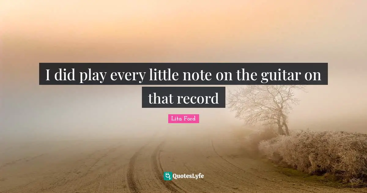 I did play every little note on the guitar on that record