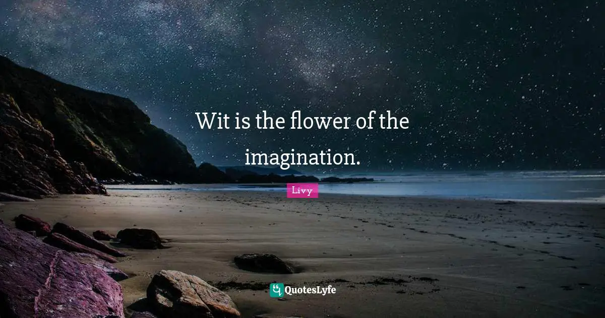 Wit is the flower of the imagination.