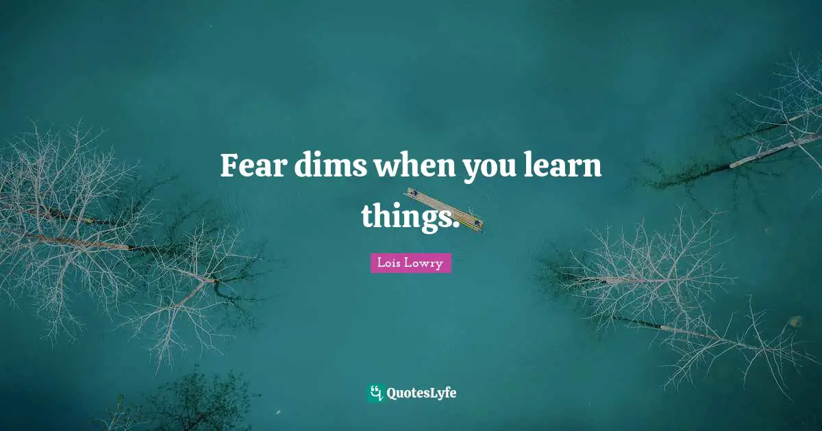 Fear dims when you learn things.