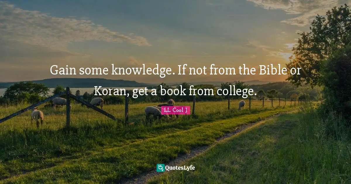 LL Cool J Quotes: "Gain some knowledge. If not from the Bible or Koran, get a book from college."