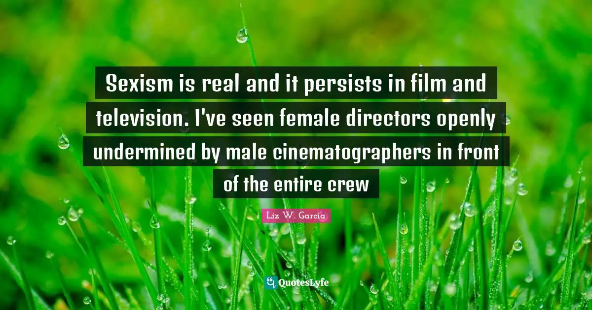 Sexism is real and it persists in film and television. I've seen female directors openly undermined by male cinematographers in front of the entire crew