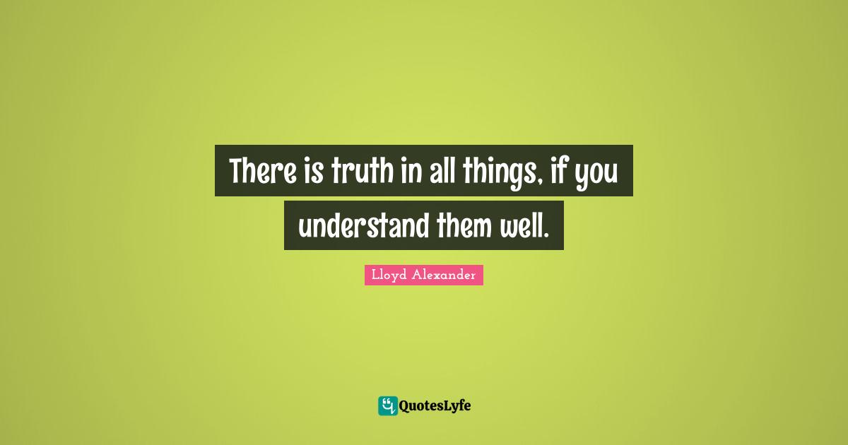 There is truth in all things, if you understand them well.
