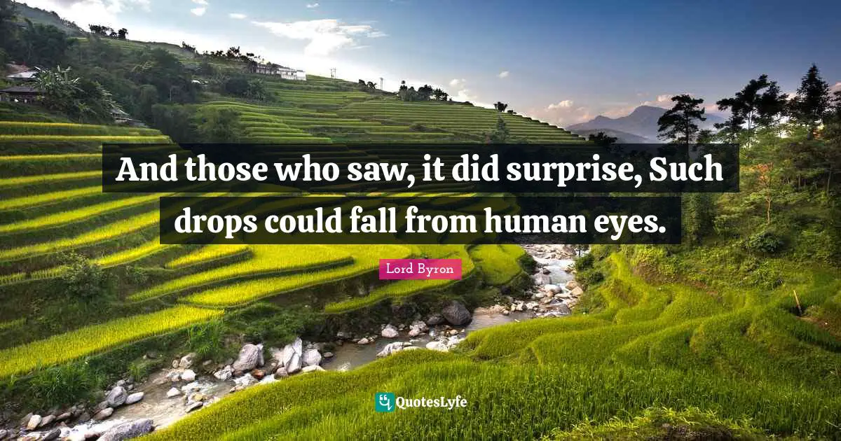 And those who saw, it did surprise, Such drops could fall from human eyes.