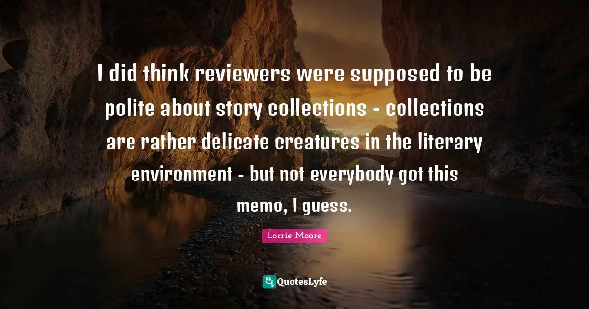 I did think reviewers were supposed to be polite about story collections - collections are rather delicate creatures in the literary environment - but not everybody got this memo, I guess.