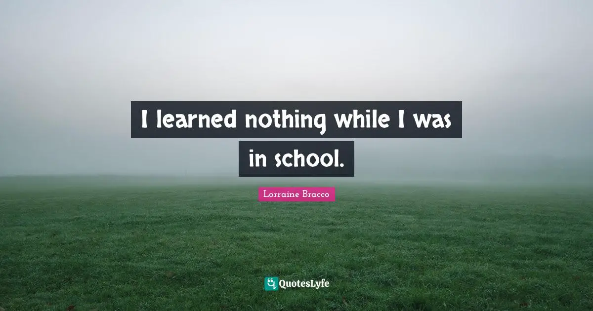 I learned nothing while I was in school.