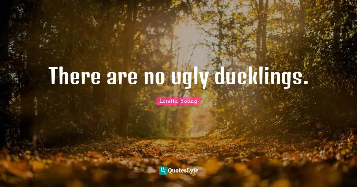 There are no ugly ducklings.