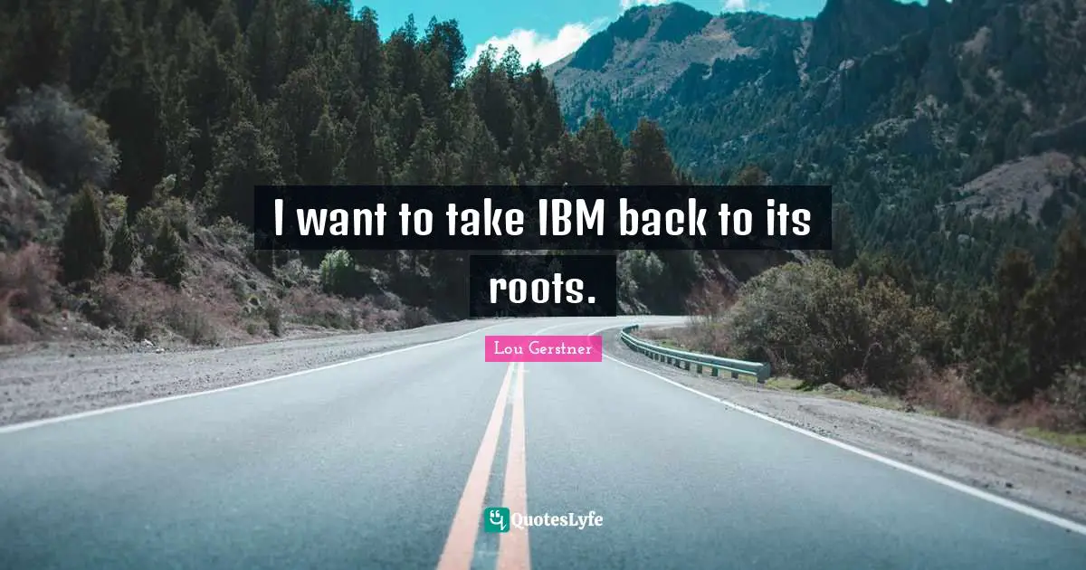 I want to take IBM back to its roots.