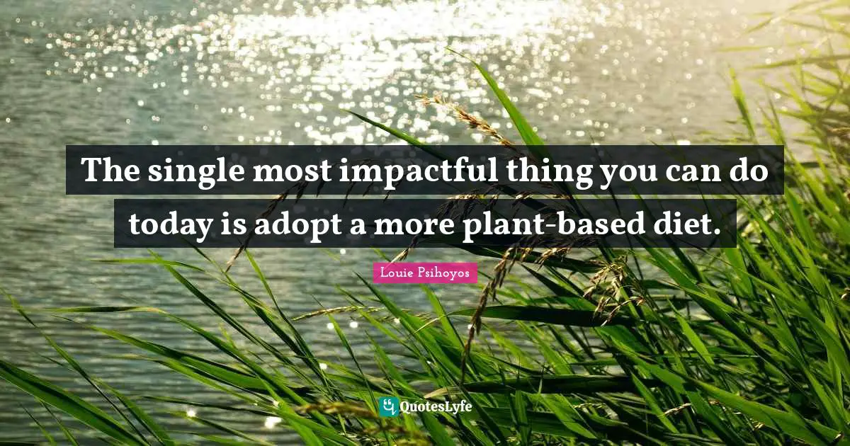 The single most impactful thing you can do today is adopt a more plant-based diet.