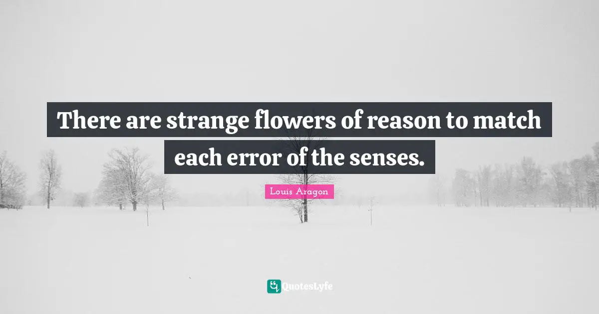 There are strange flowers of reason to match each error of the senses.