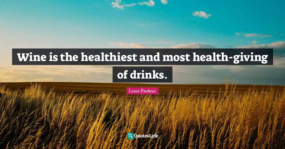 Wine is the healthiest and most health-giving of drinks.