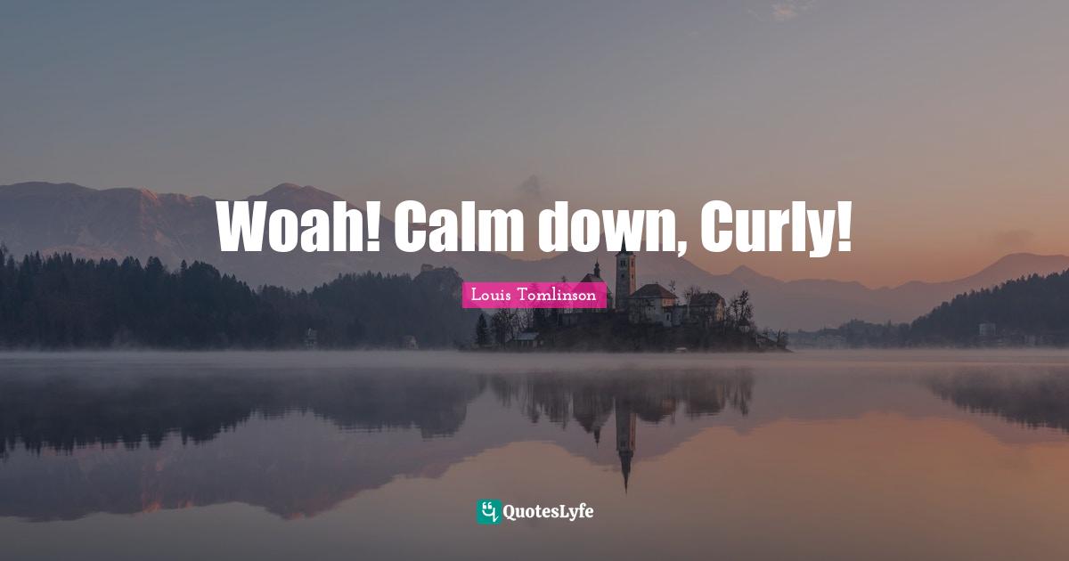 Louis Tomlinson Quotes: "Woah! Calm down, Curly!"