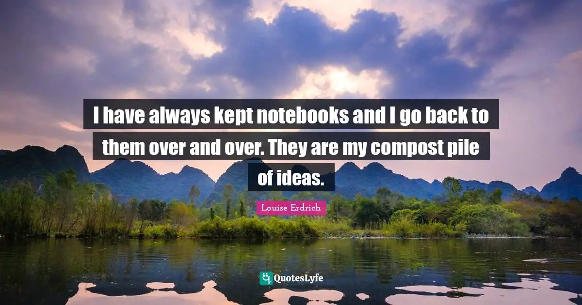I have always kept notebooks and I go back to them over and over. They are my compost pile of ideas.