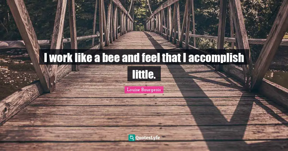 I work like a bee and feel that I accomplish little.