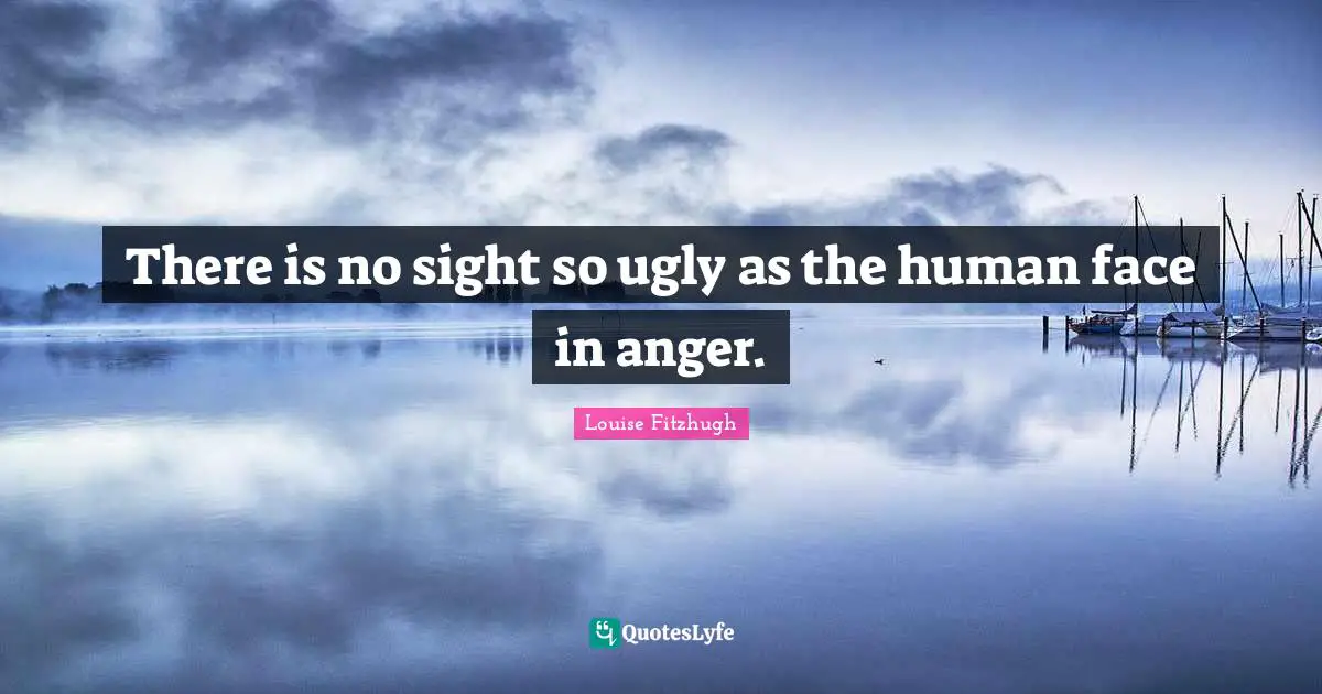 There is no sight so ugly as the human face in anger.