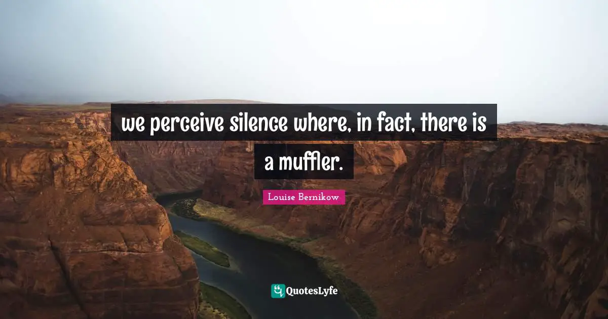 we perceive silence where, in fact, there is a muffler.